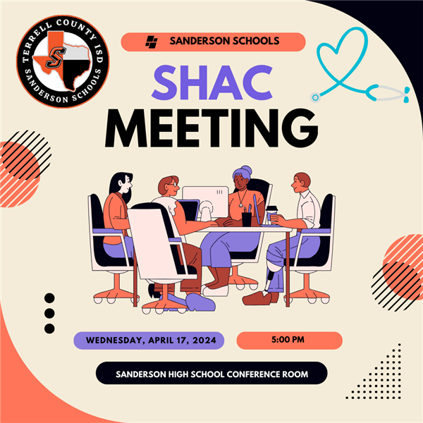  SHAC Meeting, Wednesday, April 17, 2024 @ 5:00 PM @ Sanderson High School Conference Room